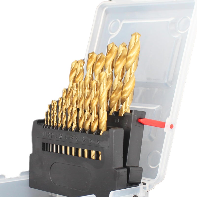 Hymnorq Metric Jobber Twist Drill Bits Set of 19pcs, 1.0 to 10mm by 0.5mm, Titanium Coated HSS, Straight Shank and Convinient Index Case for Wood Plastic and Soft Metal Sheet - Image 1